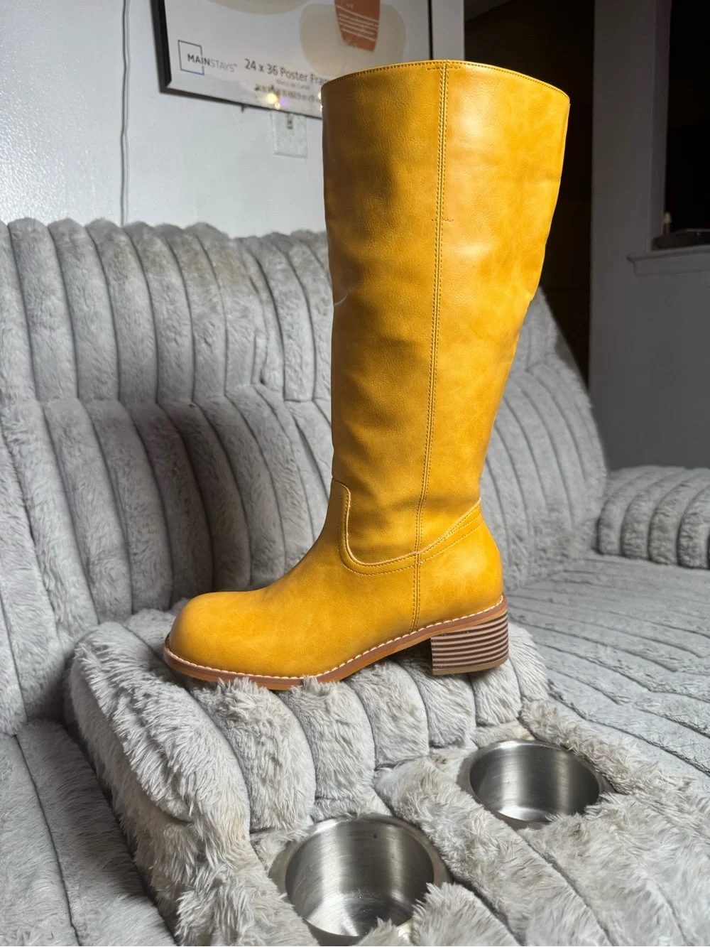 Women's Over-the-Knee Riding Boots in Mustard Yellow